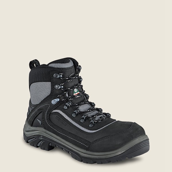 Red Wing Hiking Boots Trades - 6-inch Waterproof Csa Safety Toe - Black/Grey - Womens LNS584613